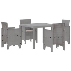 Ensemble de salle à manger pour jardin 5 pcs Gris clair 563818563818