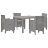 Ensemble de salle à manger pour jardin 5 pcs Gris clair 563818563818