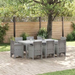 Ensemble de salle à manger pour jardin 9 pcs Gris clair 563819563819