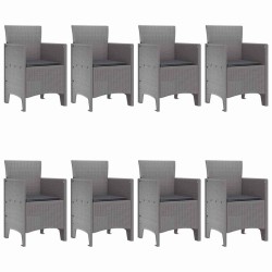 Ensemble de salle à manger pour jardin 9 pcs Gris clair 563819563819
