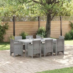 Ensemble de salle à manger pour jardin 9 pcs Gris clair 563820563820