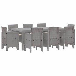 Ensemble de salle à manger pour jardin 9 pcs Gris clair 563820563820