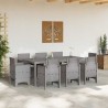 Ensemble de salle à manger pour jardin 9 pcs Gris clair 563820563820