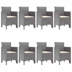Ensemble de salle à manger pour jardin 9 pcs Gris clair 563820563820