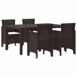 Ensemble de salle à manger pour jardin 5 pcs Marron Rattan Polt 563821563821