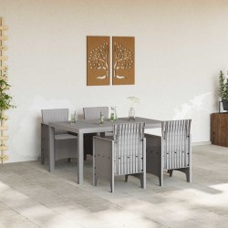 Ensemble de salle à manger pour jardin 5 pcs Gris clair 563822563822