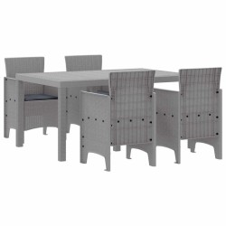 Ensemble de salle à manger pour jardin 5 pcs Gris clair 563823563823