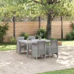 Ensemble de salle à manger pour jardin 5 pcs Gris clair 563824563824