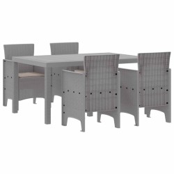 Ensemble de salle à manger pour jardin 5 pcs Gris clair 563824563824