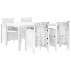 Ensemble de salle à manger pour jardin 5 pcs Blanc Rattan Polt 563826563826