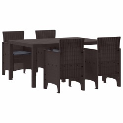 Ensemble de salle à manger pour jardin 5 pcs Marron Rattan Polt 563827563827