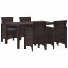 Ensemble de salle à manger pour jardin 5 pcs Marron Rattan Polt 563827563827