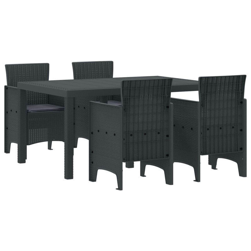Ensemble de salle à manger pour jardin 5 pcs Anthracite 563829563829