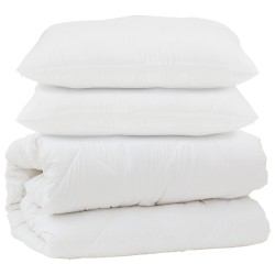 Couette avec oreiller 3 pcs Blanc Microfibre 563837563837