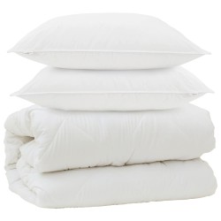 Couette avec Oreillers avec oreiller 3 pcs Blanc Microfibre 563889563889