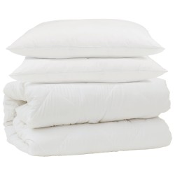 Ensemble de Duvet 3 pcs Blanc Microfibre et Plumes D'oie 563894563894