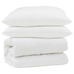 Ensemble de Duvet 3 pcs Blanc Microfibre et Plumes D'oie 563896563896