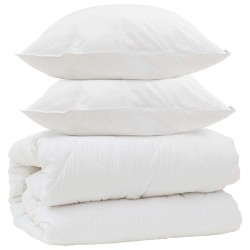 Couette avec Oreillers avec oreiller 3 pcs Blanc Microfibre 563909563909
