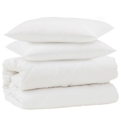 Ensemble de Duvet 3 pcs Blanc Microfibre et Plumes D'oie 563914563914