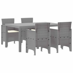 Ensemble de salle à manger pour jardin 5 pcs Gris clair 563923563923