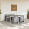 Ensemble de salle à manger pour jardin 5 pcs Gris clair 563923563923