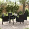 Ensemble de salle à manger pour jardin 5 pcs Noir polyrotin 563950563950