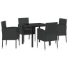 Ensemble de salle à manger pour jardin 5 pcs Noir polyrotin 563950563950