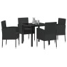 Ensemble de salle à manger pour jardin 5 pcs Noir polyrotin 563950563950