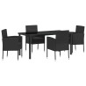 Ensemble de salle à manger pour jardin 5 pcs Noir polyrotin 563951563951