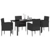 Ensemble de salle à manger pour jardin 5 pcs Noir polyrotin 563951563951