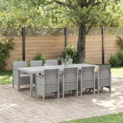 Ensemble de salle à manger pour jardin 9 pcs Blanc 563952563952
