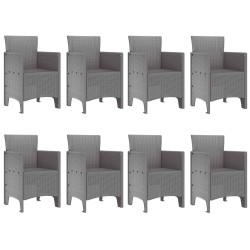 Ensemble de salle à manger pour jardin 9 pcs Blanc 563952563952