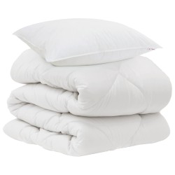 Couette avec oreiller 2 pcs Blanc Microfibre 563953563953