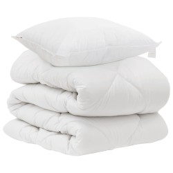 Couette avec oreiller 2 pcs Blanc Microfibre 563959563959