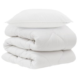 Couette avec oreiller 2 pcs Blanc Microfibre 563960563960