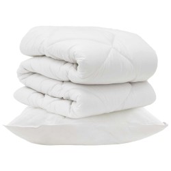 Couette avec oreiller 2 pcs Blanc Microfibre 563996563996