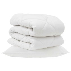 Couette avec oreiller 2 pcs Blanc Microfibre 563998563998