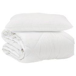 Couette avec oreiller 2 pcs Blanc Microfibre 564028564028