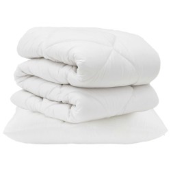 Ensemble de Duvet avec oreiller 2 pcs Blanc Microfibre 564038564038