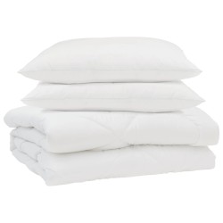 Duvet d'été simple avec oreiller 3 pcs Blanc Microfibre 564094564094