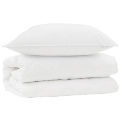 Ensemble de Duvet avec oreiller 2 pcs Blanc Microfibre 564292564292