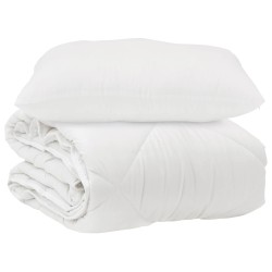 Couette avec oreiller 2 pcs Blanc Microfibre 564315564315