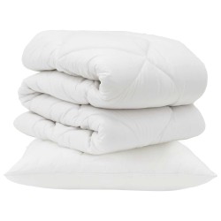 Couette avec oreiller 2 pcs Blanc Microfibre 564325564325