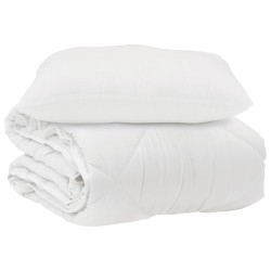 Couette avec oreiller 2 pcs Blanc Microfibre 564344564344