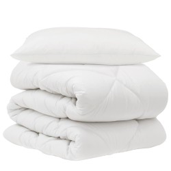Couette avec oreiller 2 pcs Blanc Microfibre 564383564383