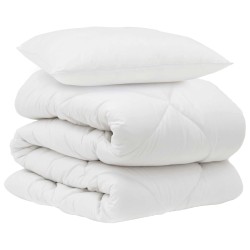Couette avec oreiller 2 pcs Blanc Microfibre 564395564395