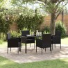 Ensemble de salle à manger pour jardin 5 pcs Noir polyrotin 564413564413