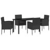 Ensemble de salle à manger pour jardin 5 pcs Noir polyrotin 564413564413