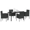 Ensemble de salle à manger pour jardin 5 pcs Noir polyrotin 564413564413