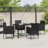 Ensemble de salle à manger pour jardin 5 pcs Noir polyrotin 564413564413